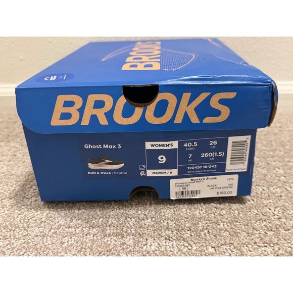 Brooks Ghost Max 3 Womens Size 9 Black Running Shoes Max Cushion Rocker Sneakers - Picture 3 of 13